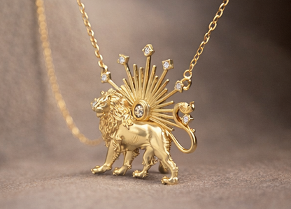 Shiro Khorshid- Lion and Sun Necklace . Noush Exclusive