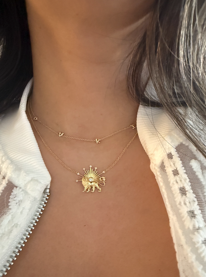Shiro Khorshid- Lion and Sun Necklace . Noush Exclusive
