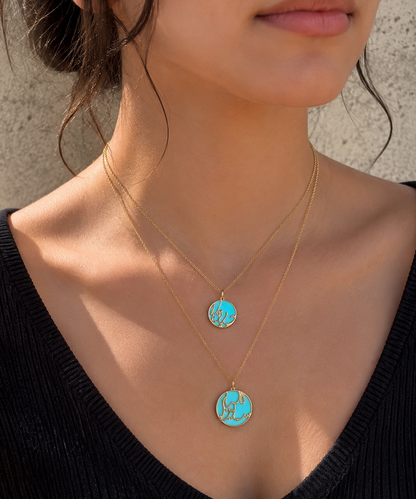 Persian - Arabic Double Name Necklace On Stones