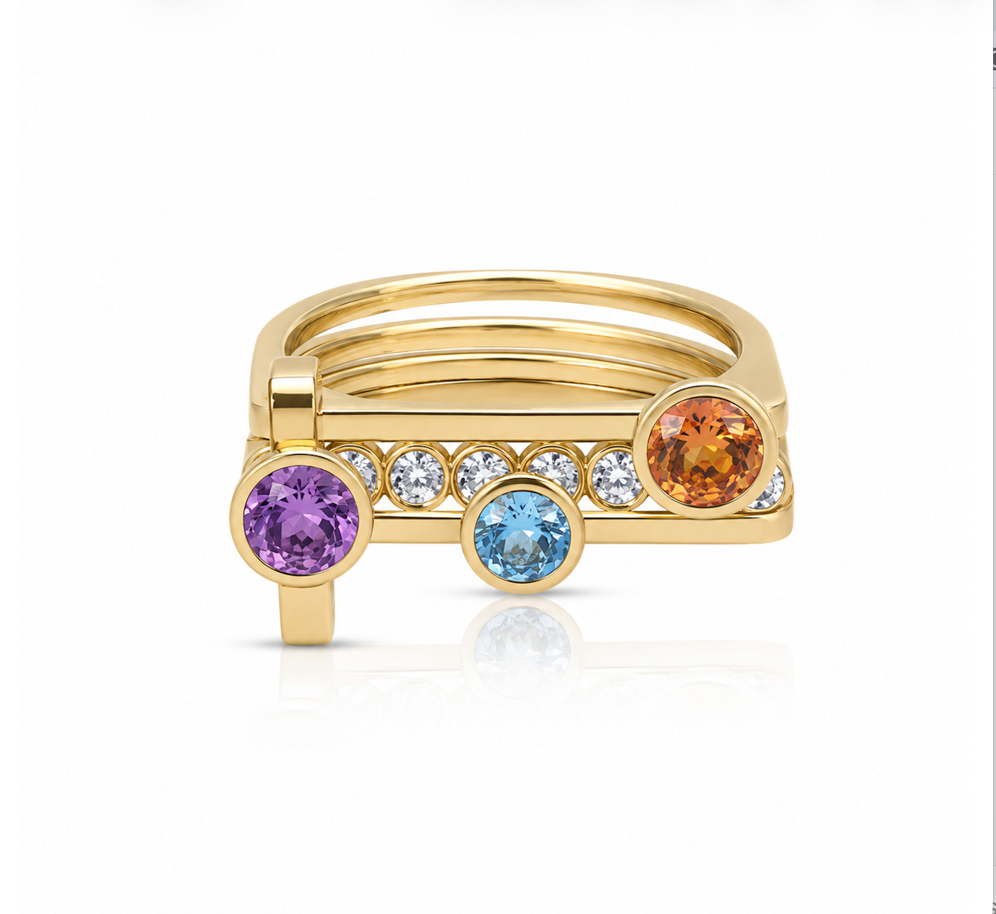 Round LNQD 3 Stack Rings
