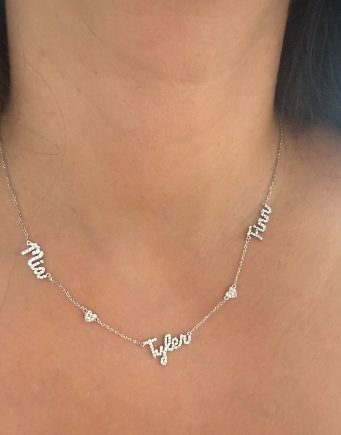 Diamond multi Name Necklace