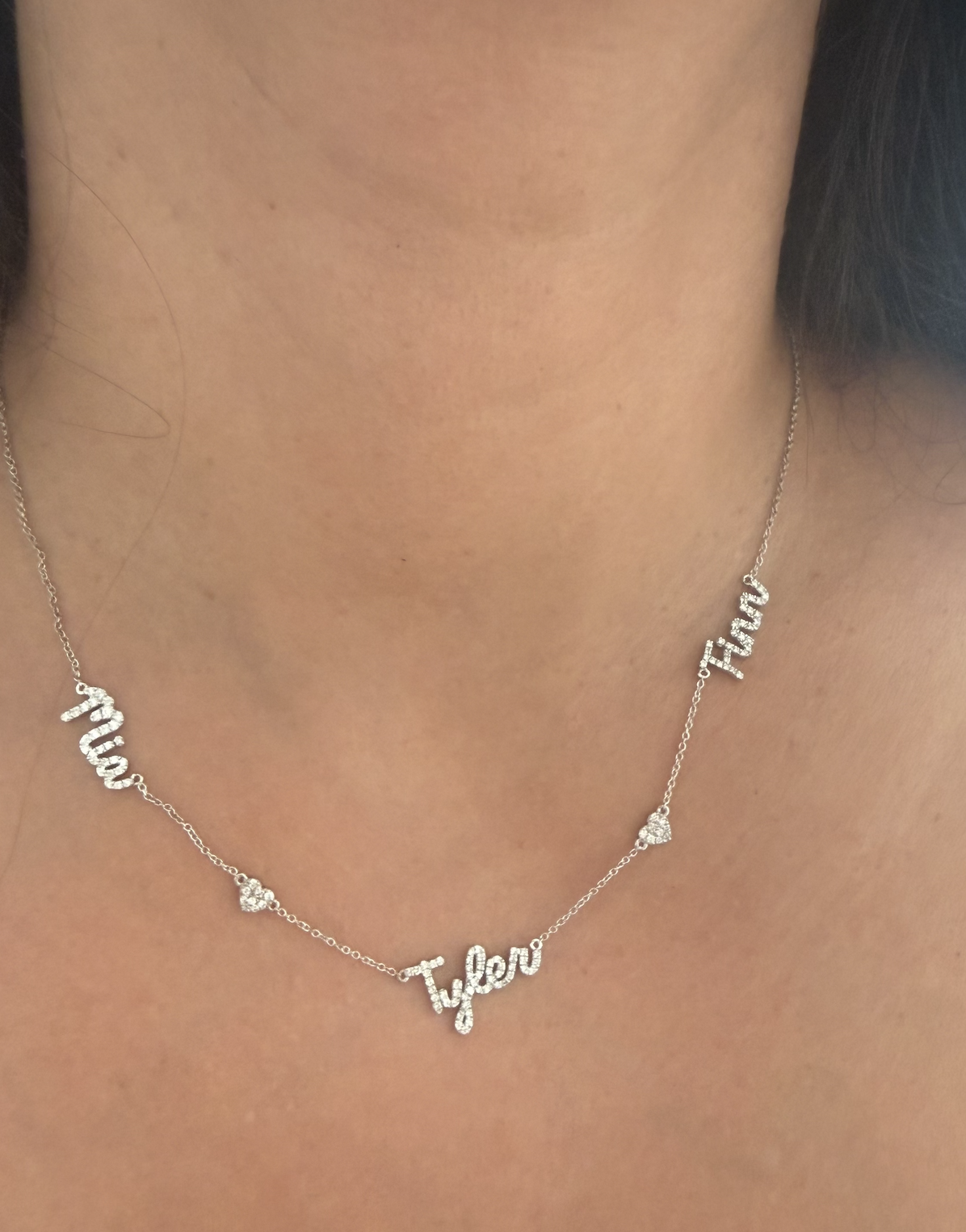 Diamond multi Name Necklace