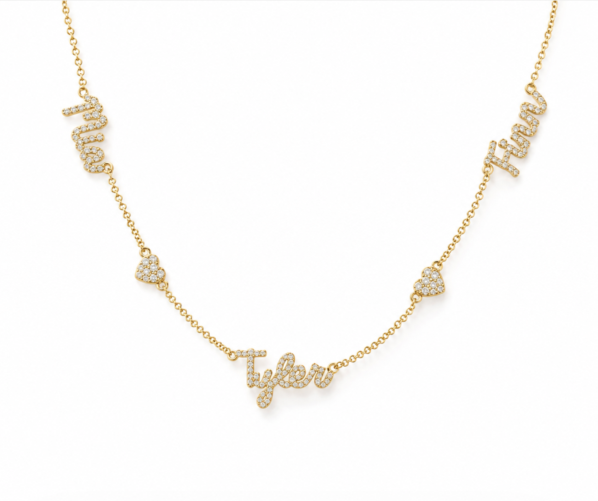 Diamond multi Name Necklace