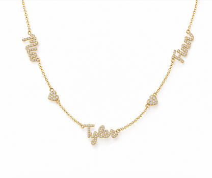 Diamond multi Name Necklace