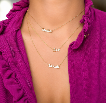 Tiny Treasures Diamond Name Necklace