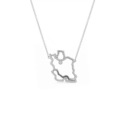 Iran Map Necklace Medium