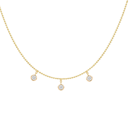 Lab-Diamond drop station necklace