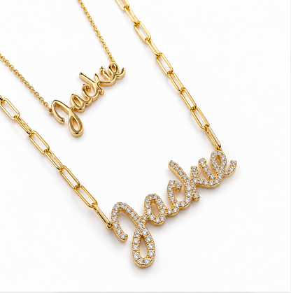 Large Diamond Name Necklace