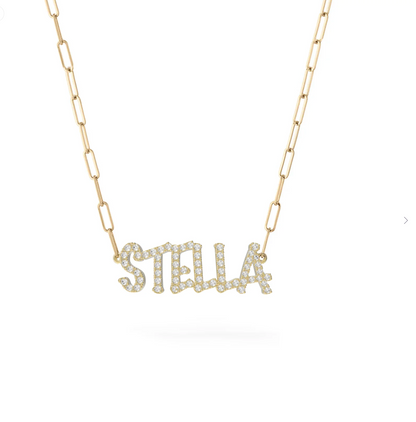 Large Diamond Name Necklace