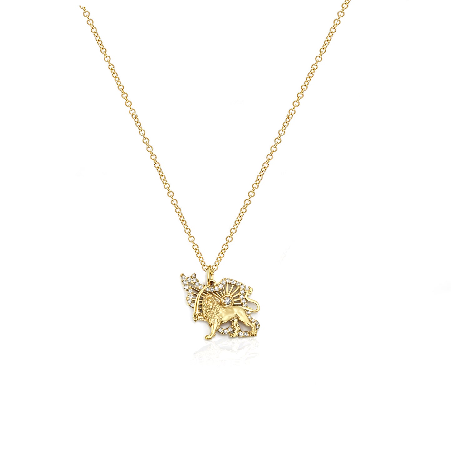 Diamond Iran Shiro Khorshid - Lion and Sun Necklace. Noush Exclusive