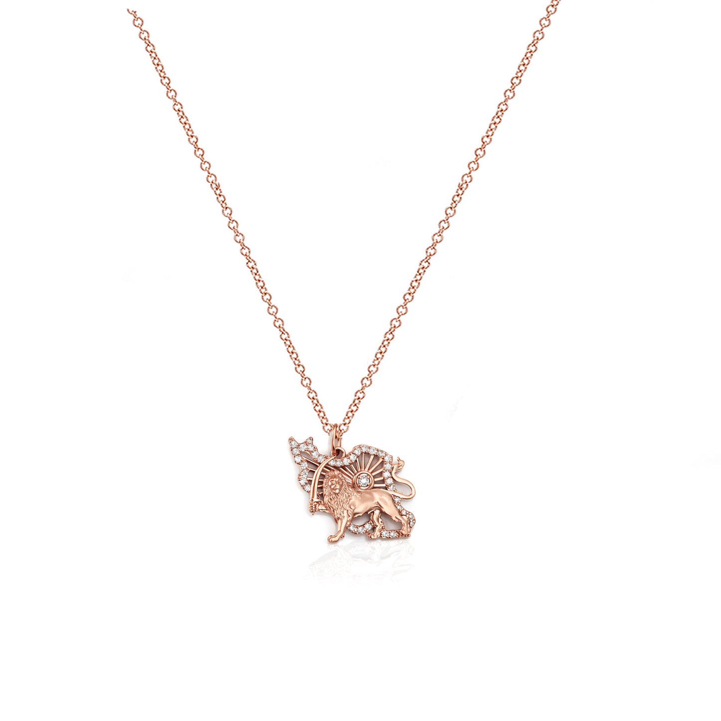 Diamond Iran Shiro Khorshid - Lion and Sun Necklace. Noush Exclusive
