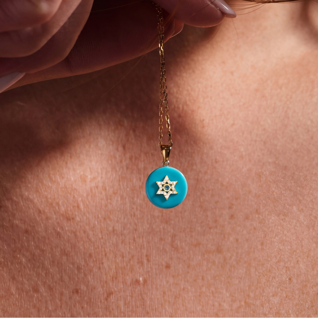 Co-exist - Star of David Necklace on Gemstone