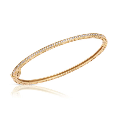 Personalized Hide and Seek 1 Row Diamond Bangle