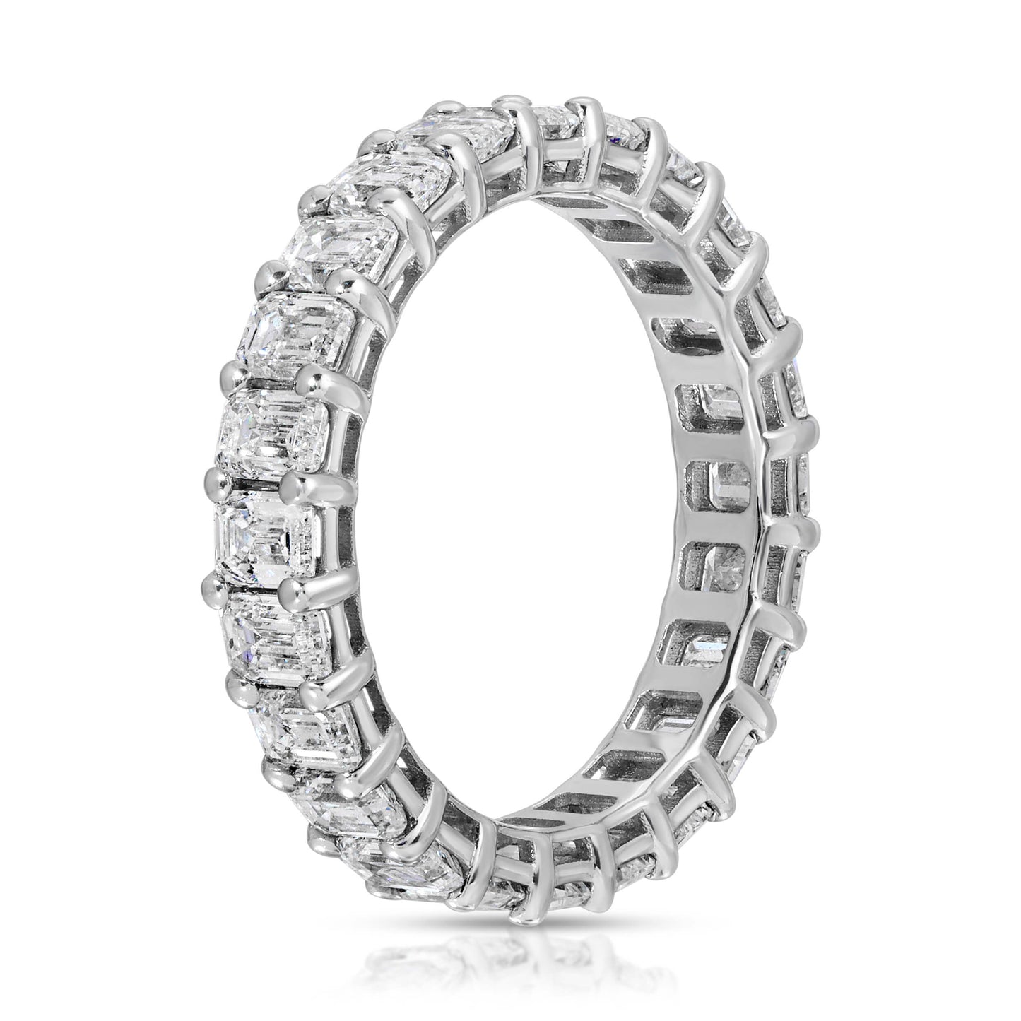 Emerald cut diamond eternity band