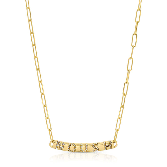 Hide and Seek Thick Bar Name Necklace