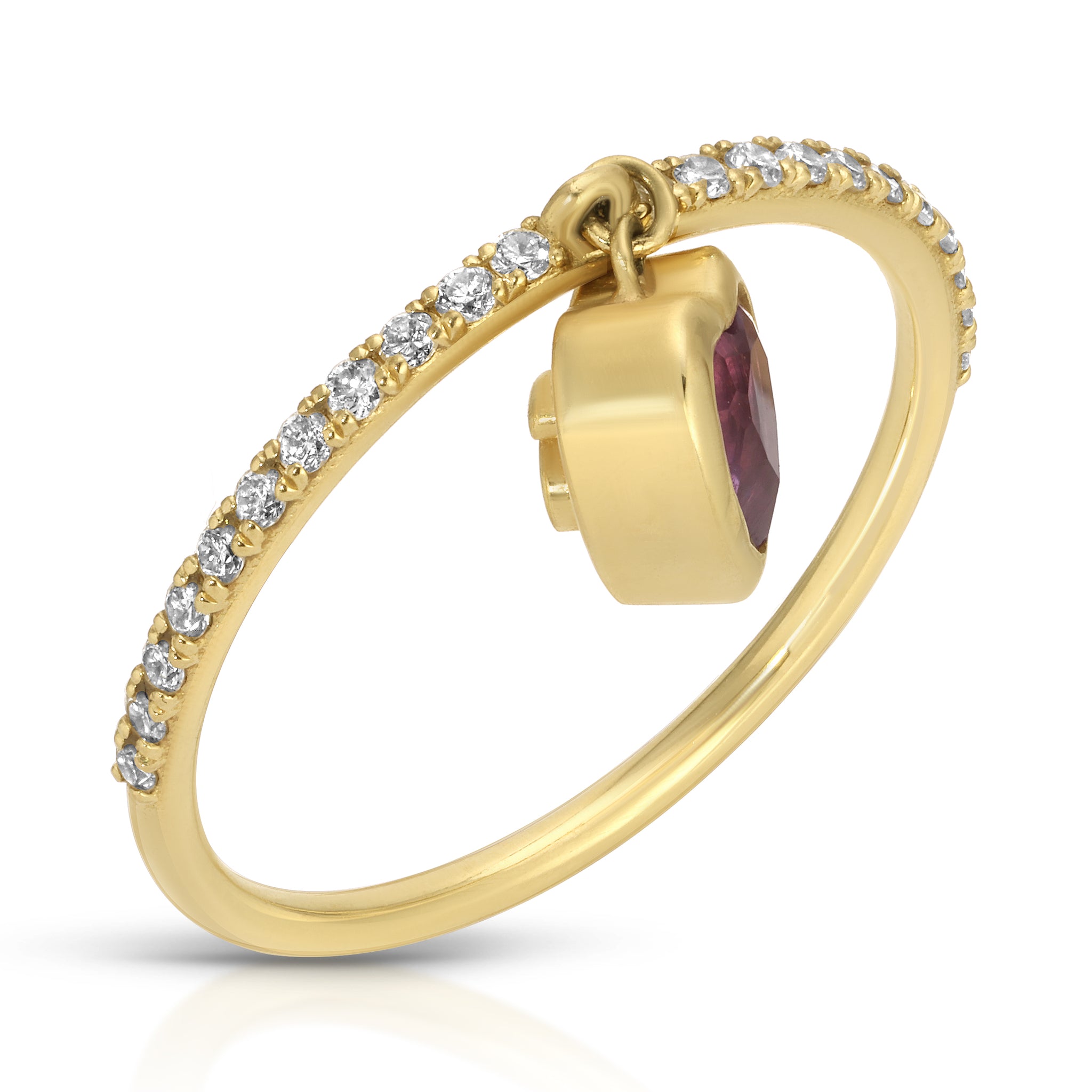 Sample Sale Peekaboo Heart pave ring