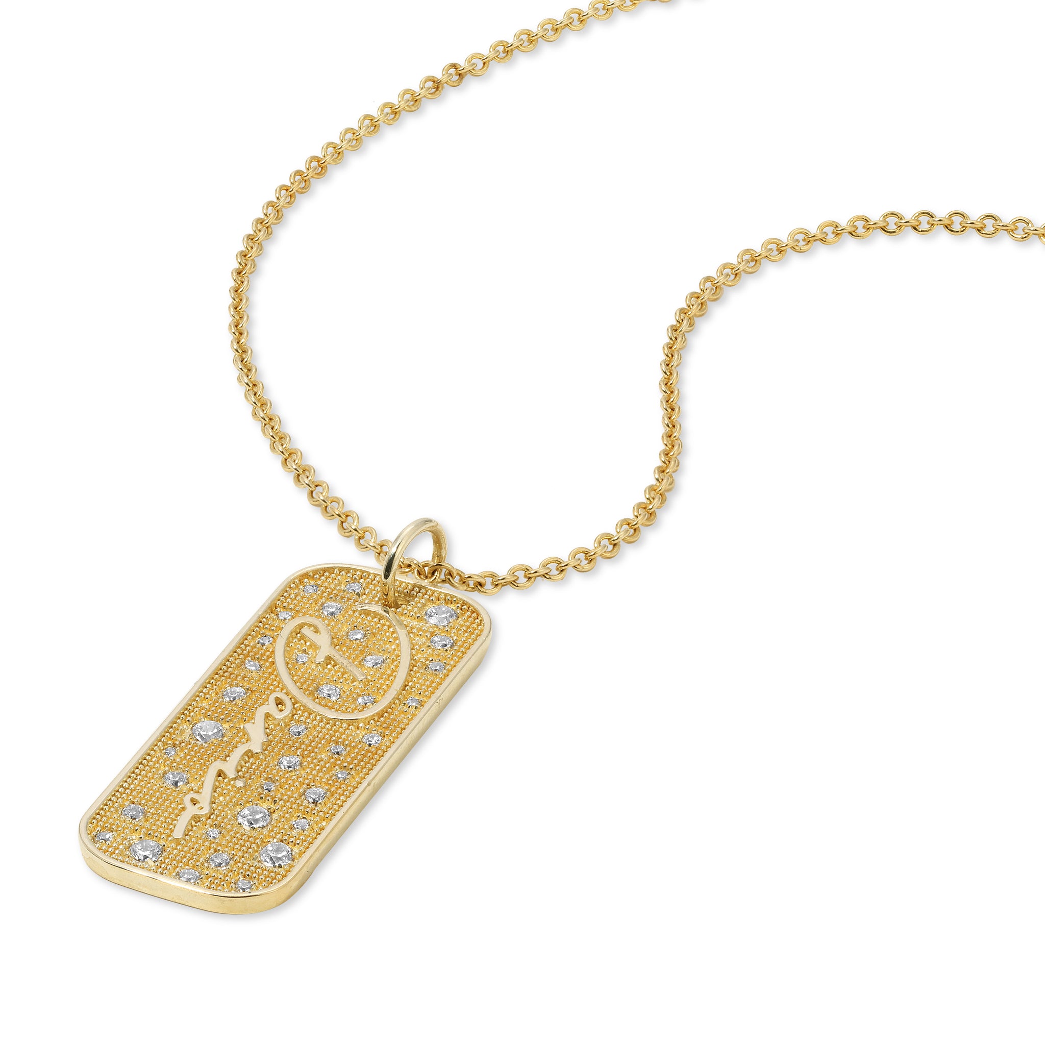 Sprinkle Diamond Name Dogtag necklace