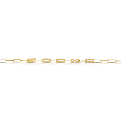 Paper clip chain necklace with solid letters