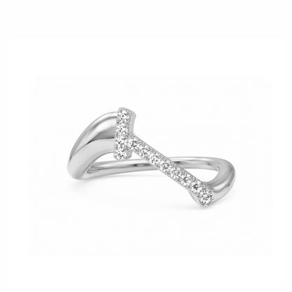 Initial Wave ring Solid gold
