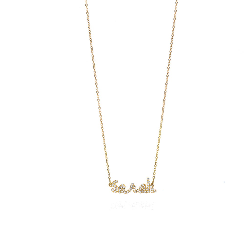 Tiny Treasures English Diamond Name Necklace