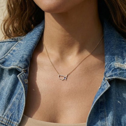 USA Map Necklace