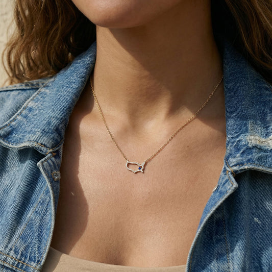 USA Map Necklace