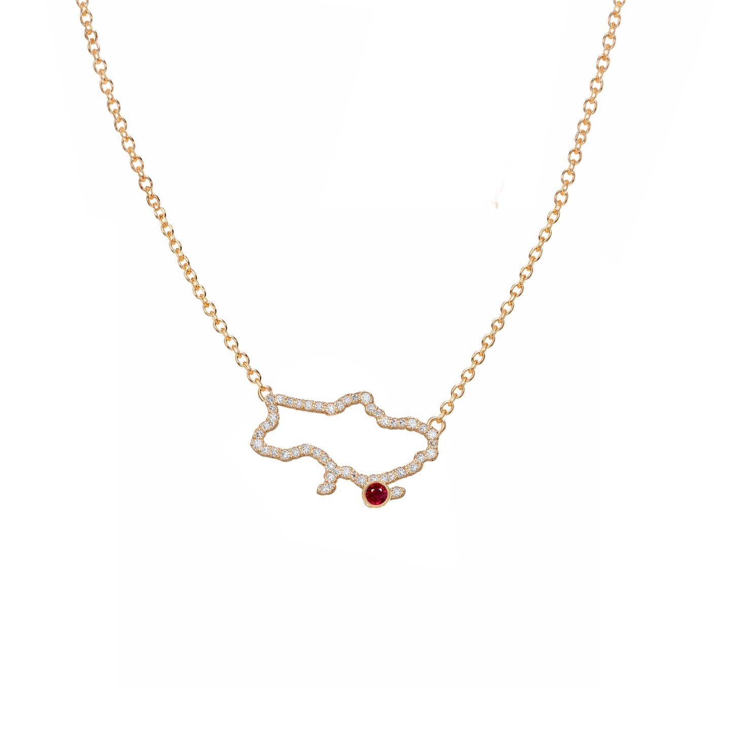 Ukraine Map Necklace