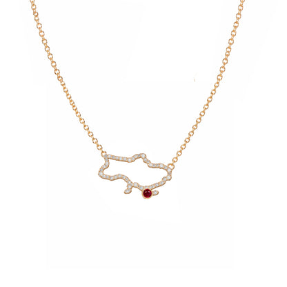 Ukraine Map Necklace