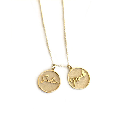 Treasure Disk two Name Plate Necklace