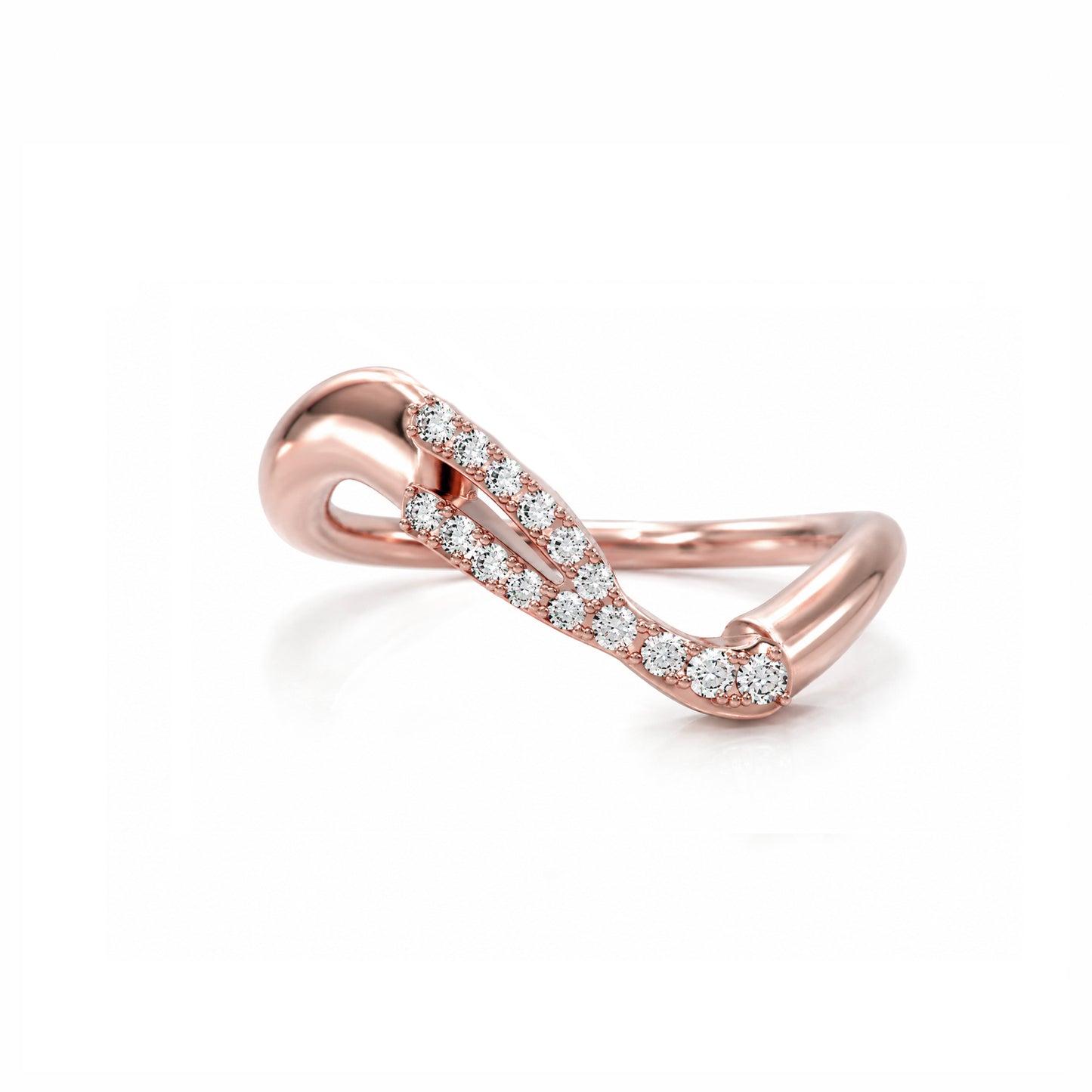 Initial Wave ring Solid gold