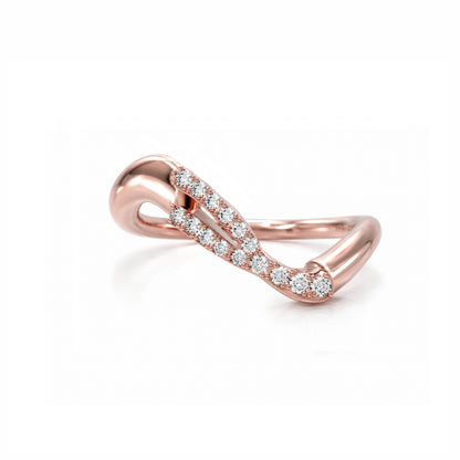 Initial Wave ring Solid gold