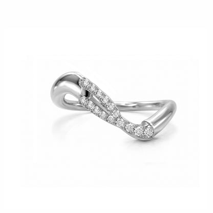 Initial Wave ring Solid gold
