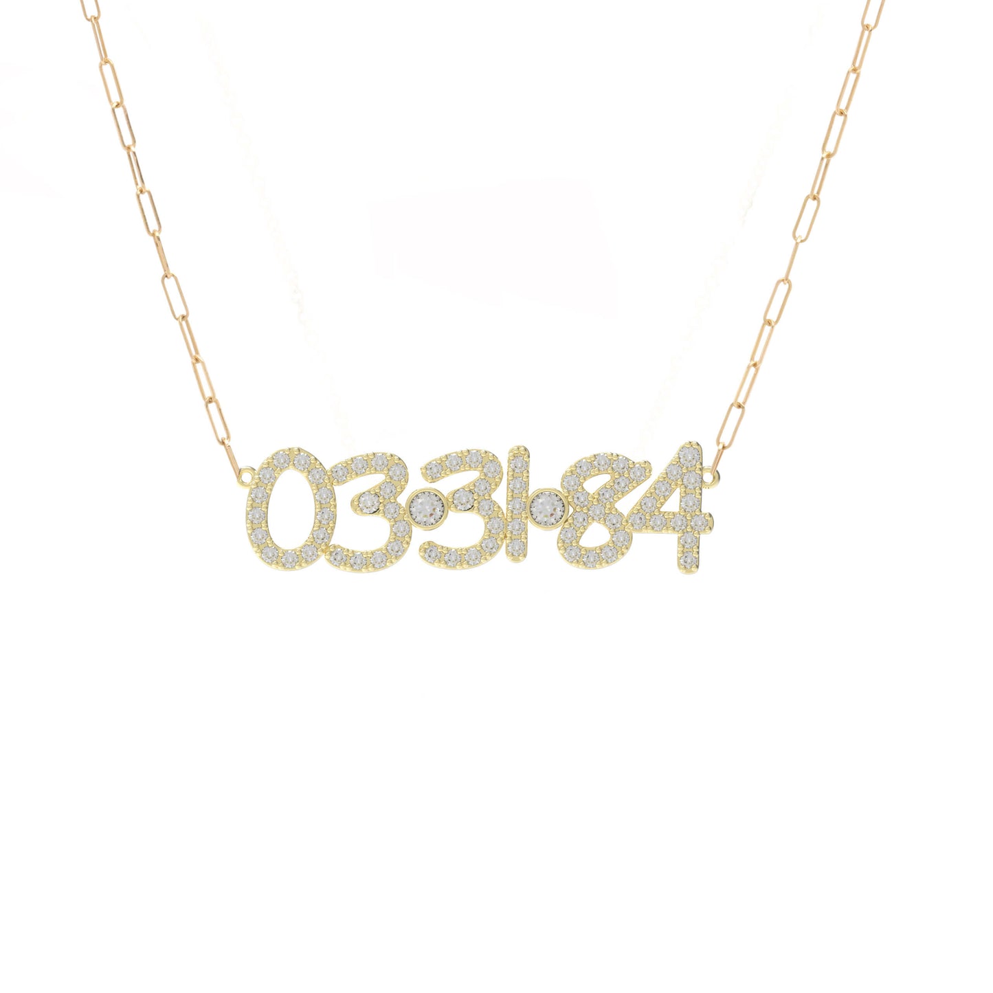 Diamond Pave date necklace