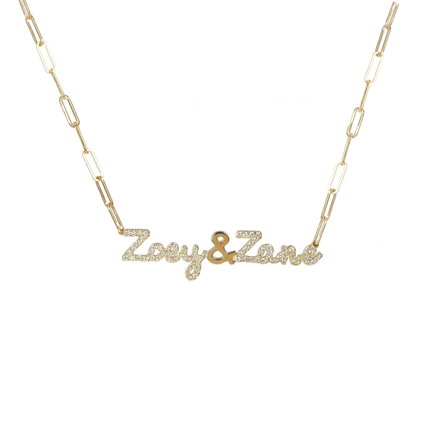 Tiny Treasure Diamond Double Name Necklace