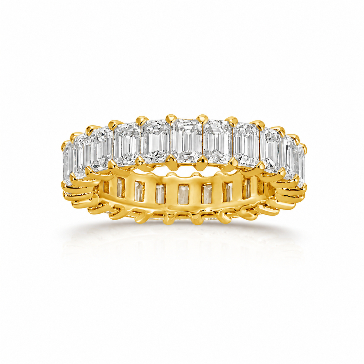 Emerald cut diamond eternity band