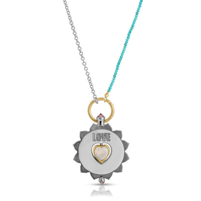 large Love medallion Gold and silver