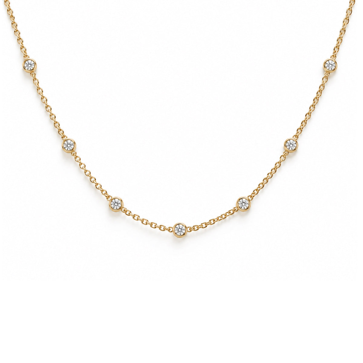 Lab-Diamond  station necklace