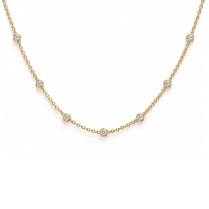 Lab-Diamond  station necklace