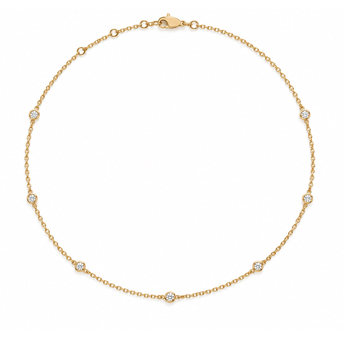 Lab-Diamond  station necklace