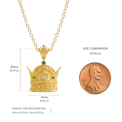 Imperial Crown Necklace-Persian Crown Pendant