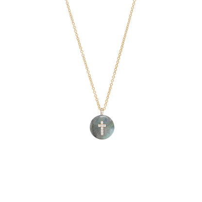 Co-exist - Cross on Gemstone Necklace