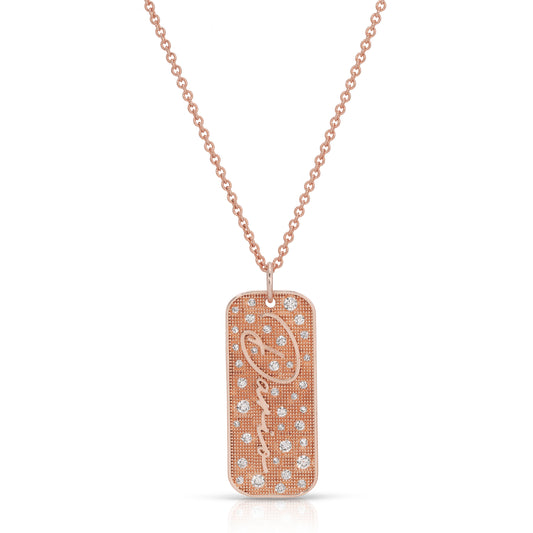Sprinkle Diamond Name Dogtag necklace