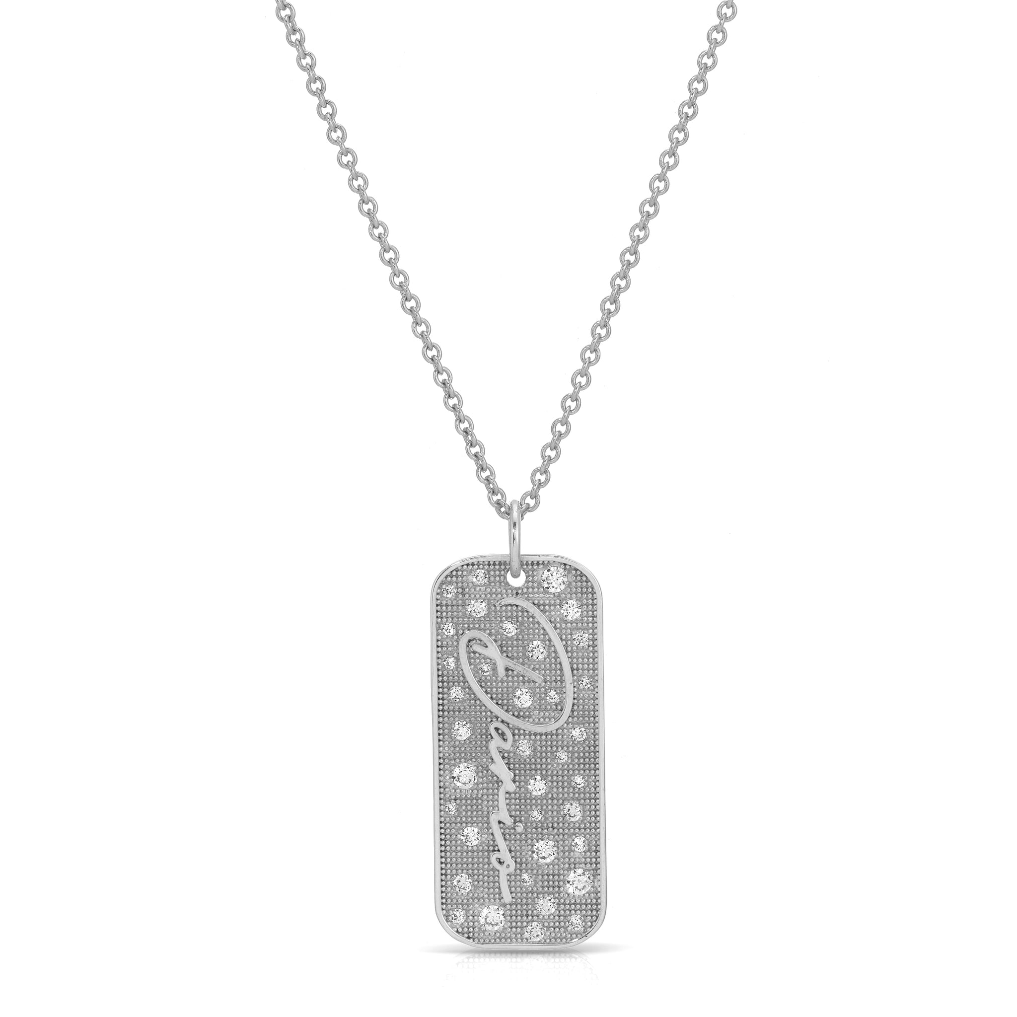 Sprinkle Diamond Name Dogtag necklace
