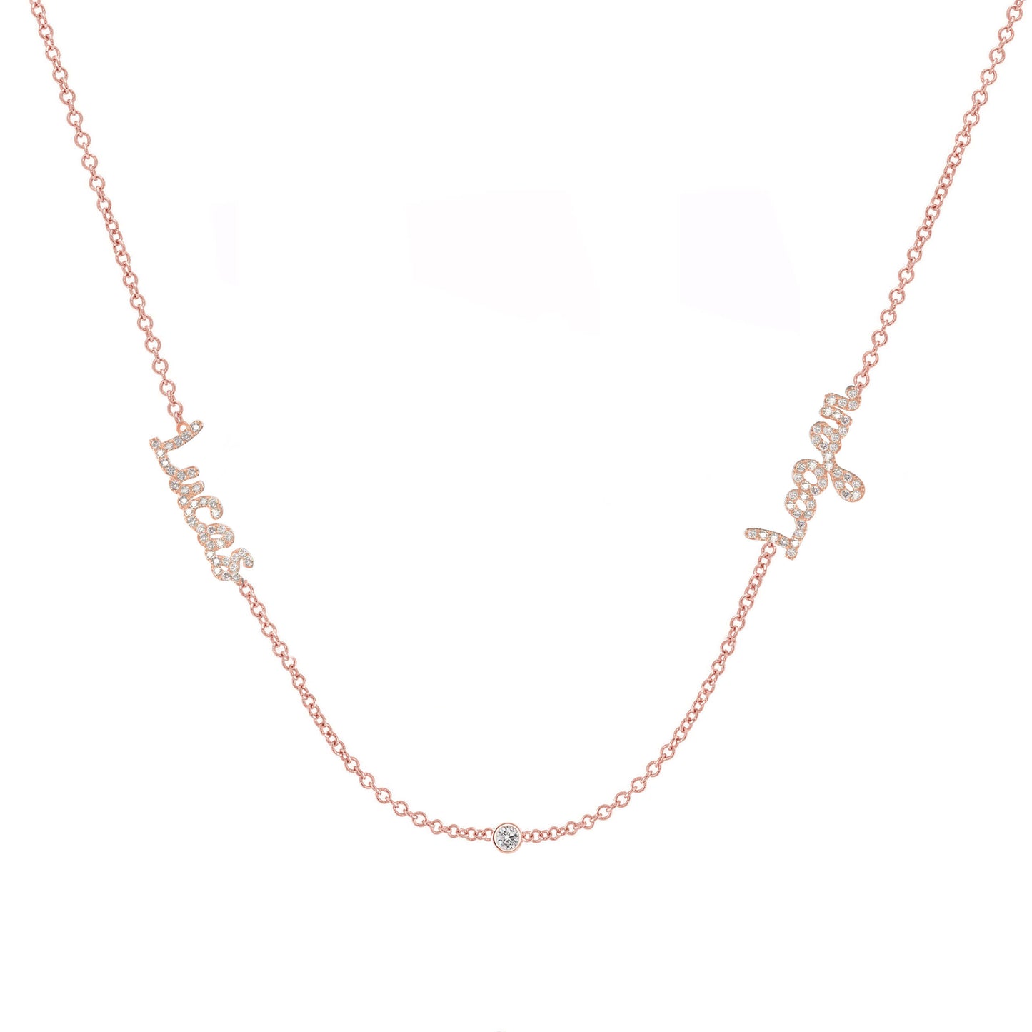 Diamond Two Name Necklace