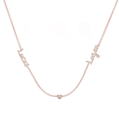 Diamond Two Name Necklace