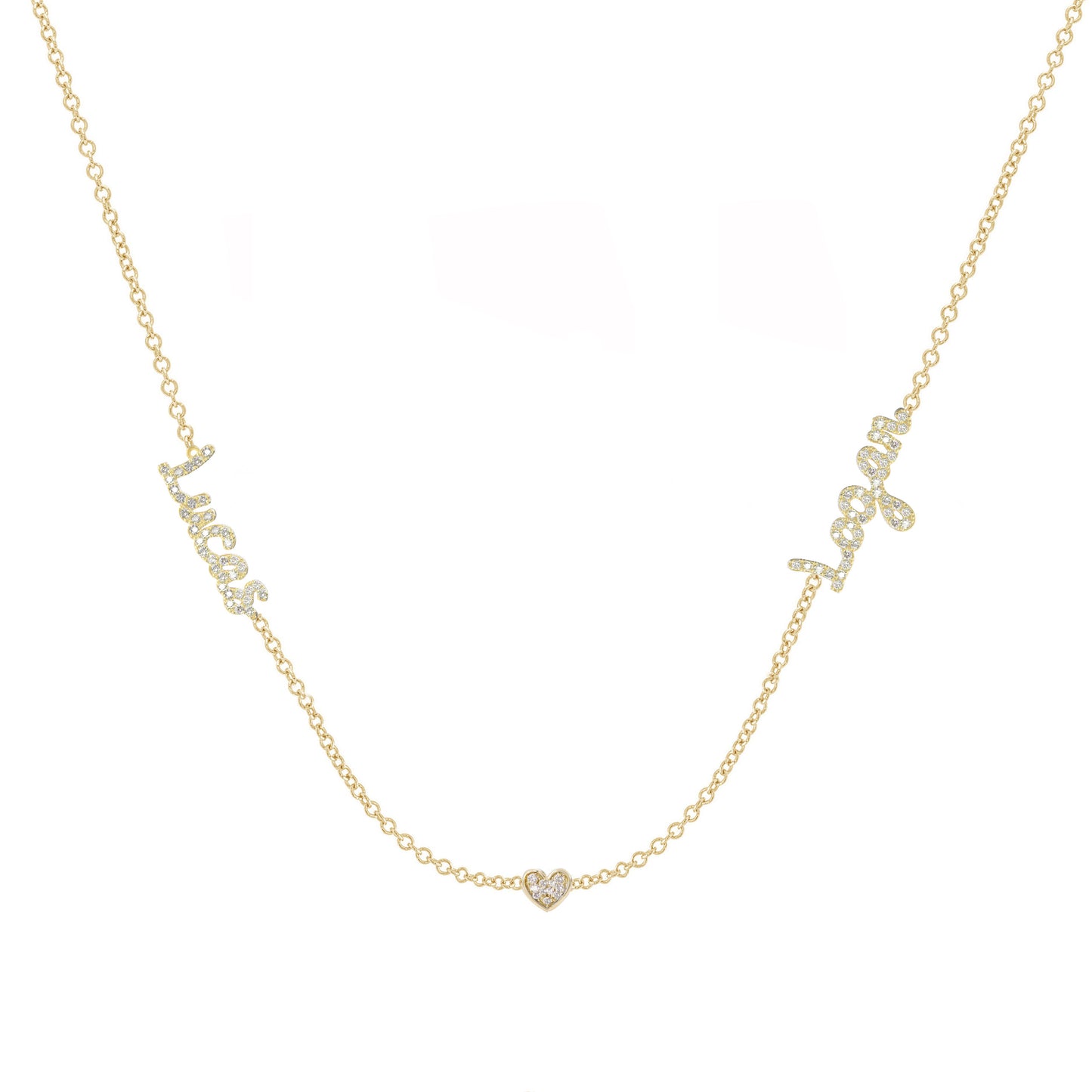 Diamond Two Name Necklace