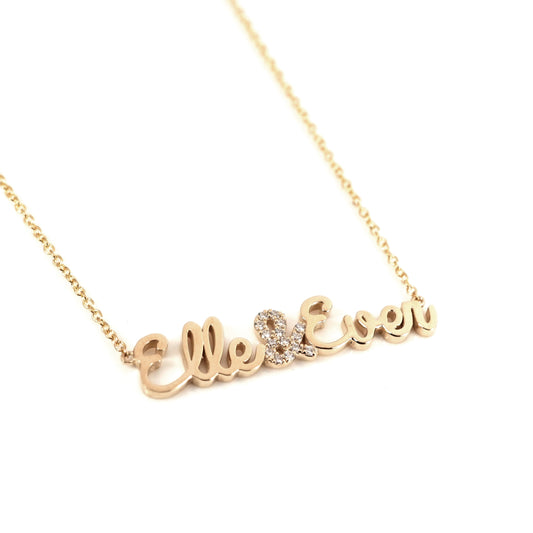 Tiny Treasure Double Name Necklace Gold