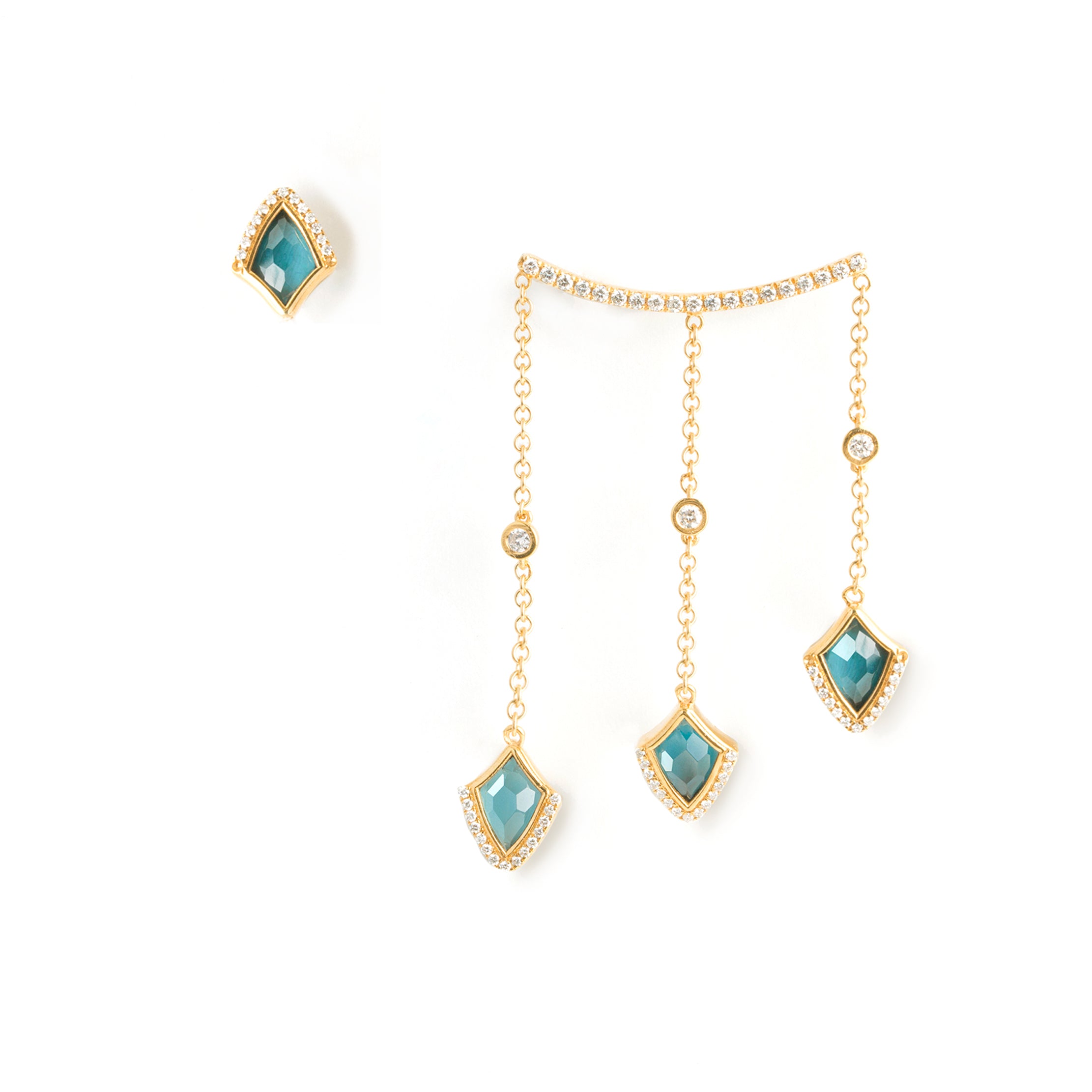 Sample Sale Kashan Blue tourmaline ear crawler