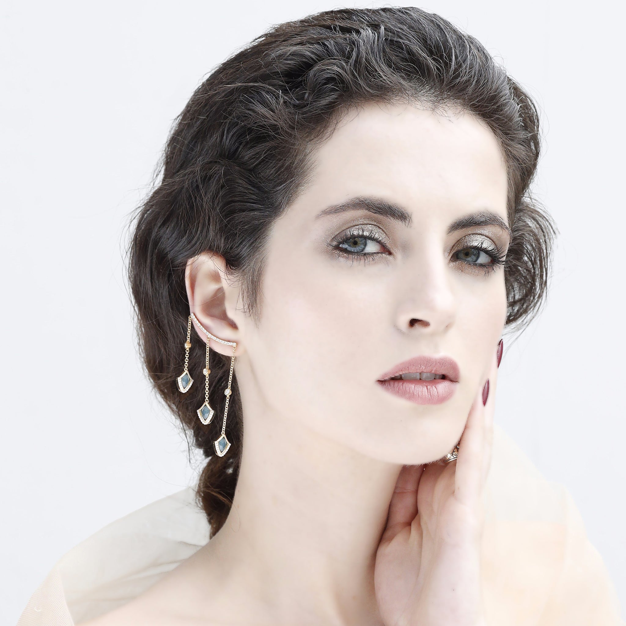 Sample Sale Kashan Blue tourmaline ear crawler