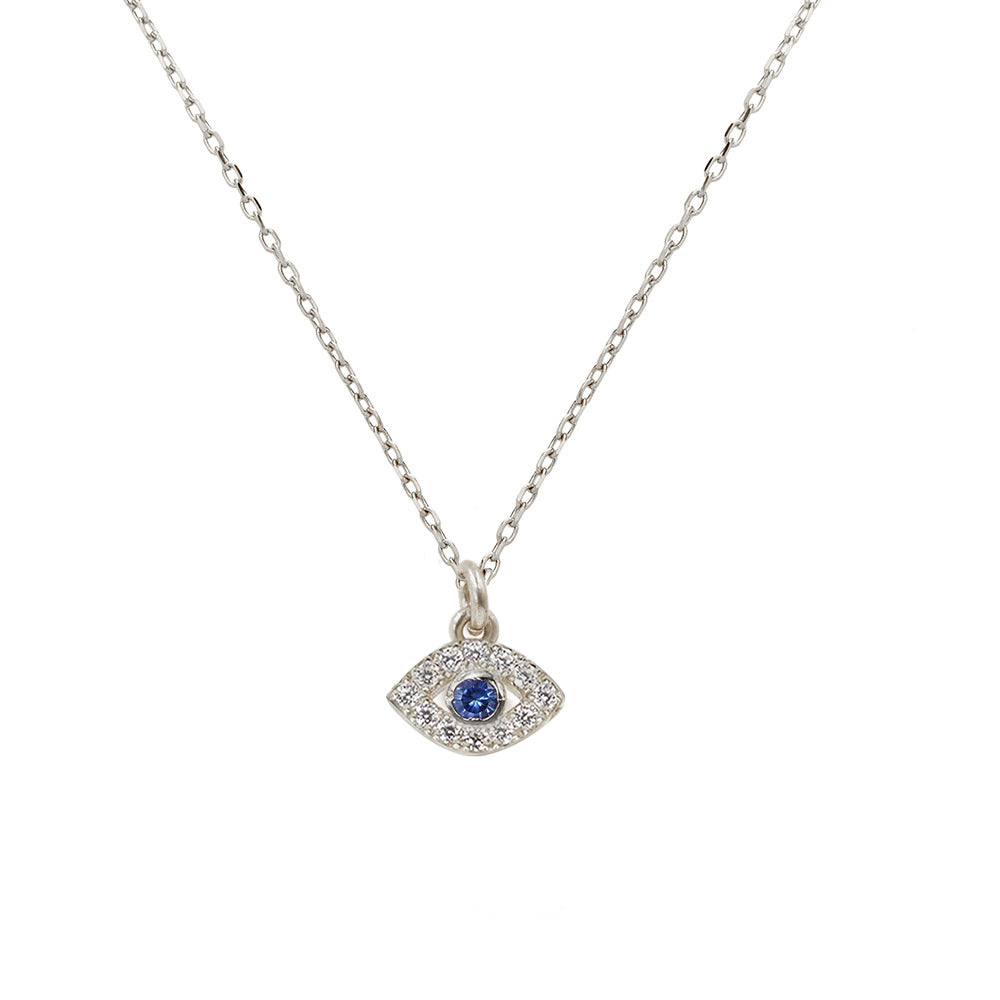 Eye of evil diamond pave necklace